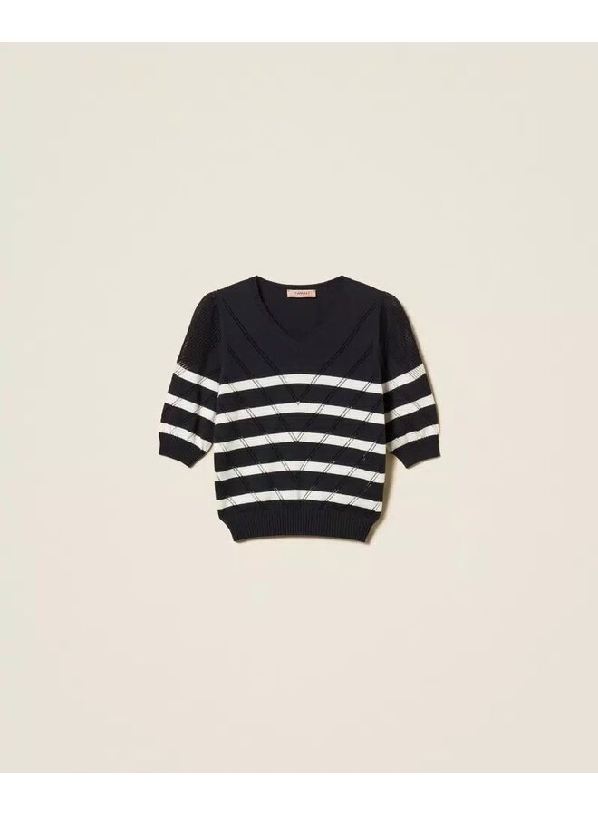 Striped jumper blue/white