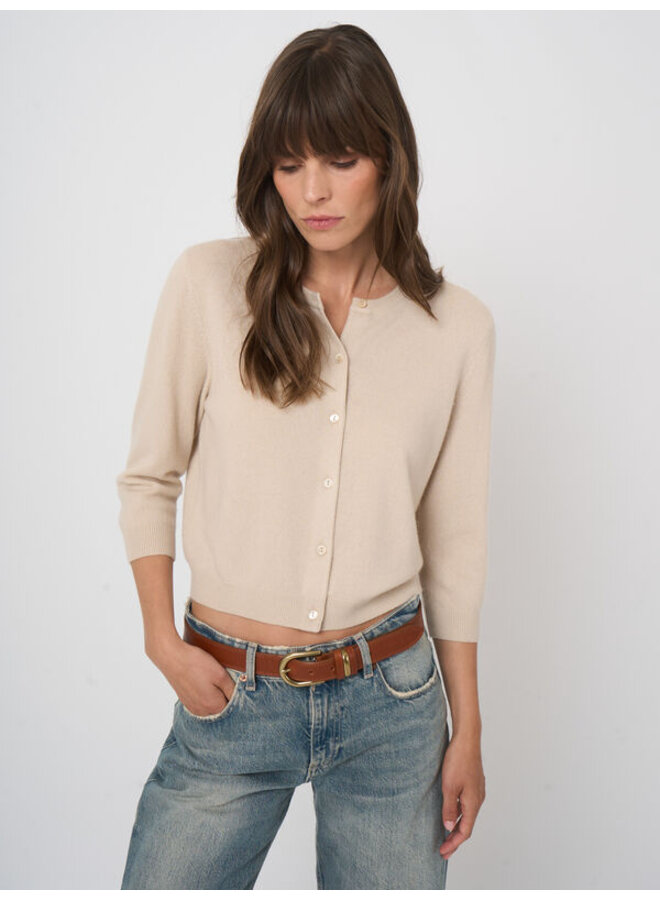 Cashmere cardigan natural