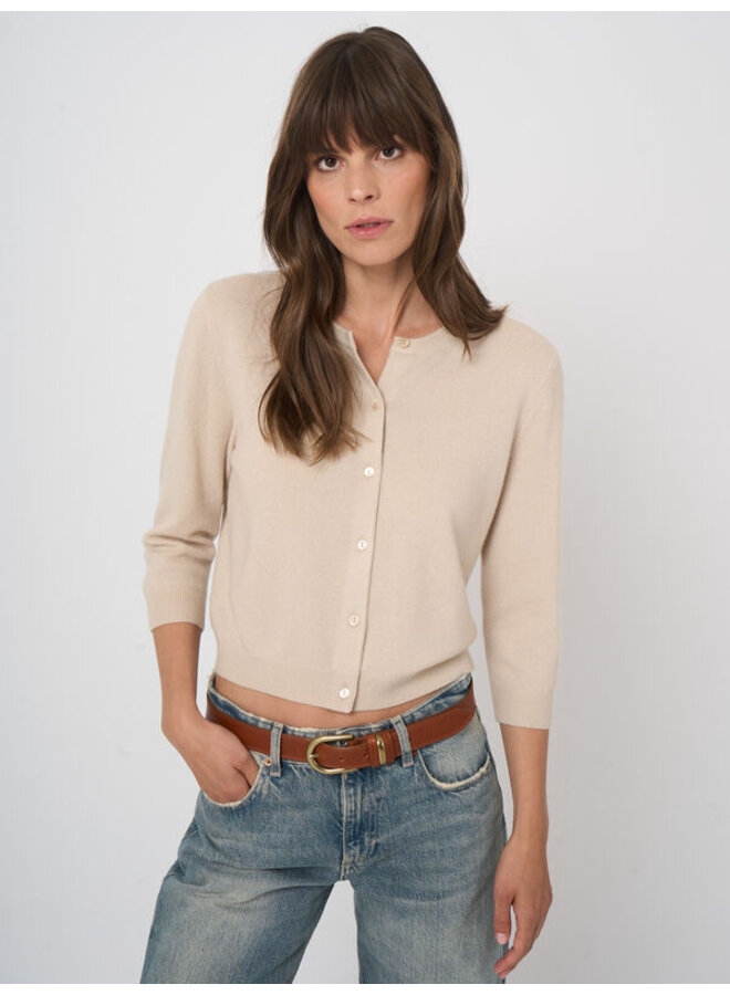 Cashmere cardigan natural