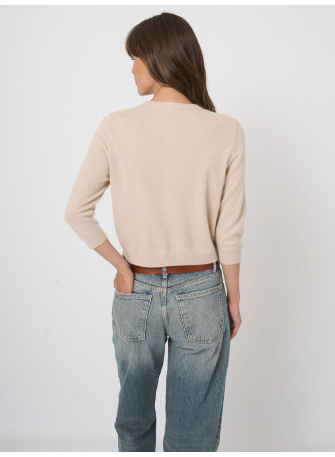 Cashmere cardigan natural