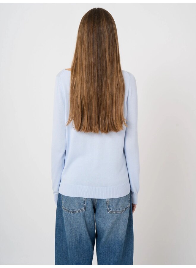 Cotton/viscose trui met boothals ocean