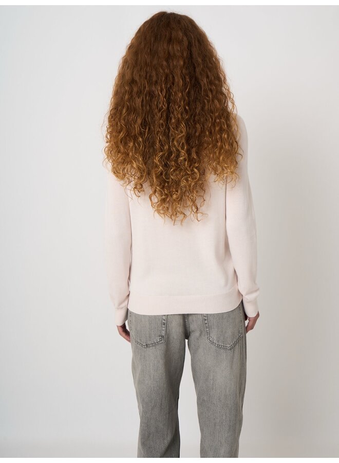 Cotton/viscose trui met boothals gloss