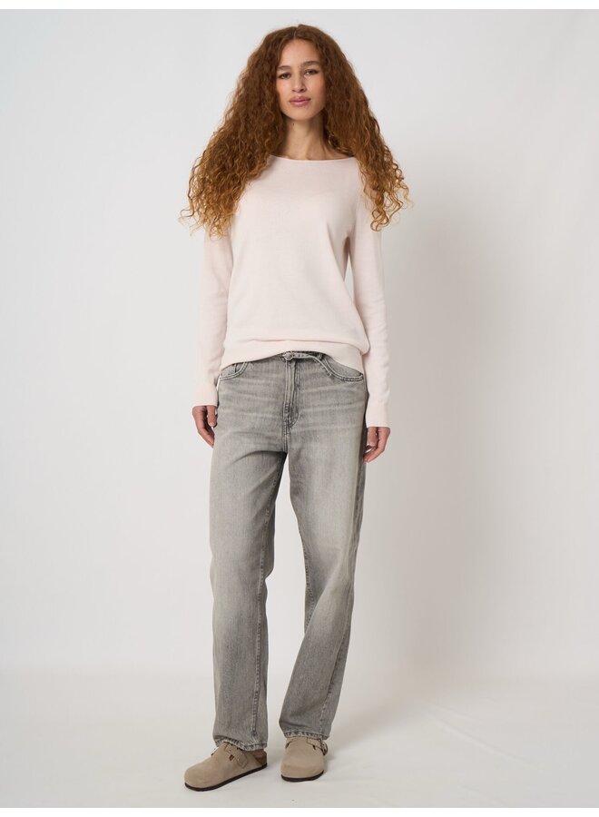 Cotton/viscose trui met boothals gloss