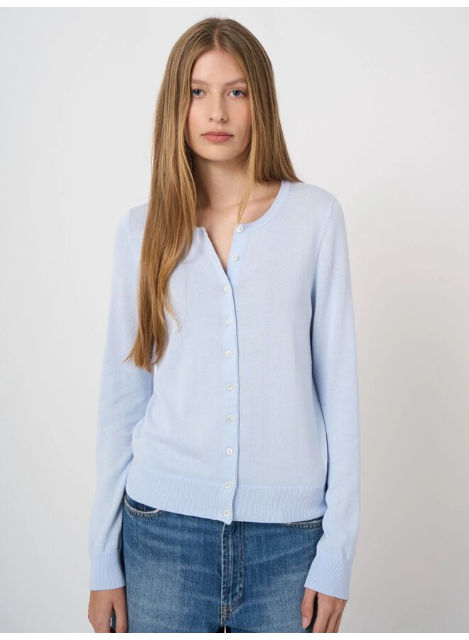 Basic cotton cardigan ocean