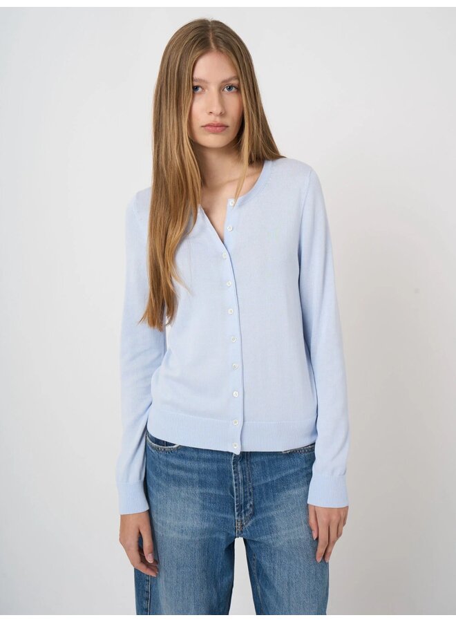 Basic cotton cardigan ocean