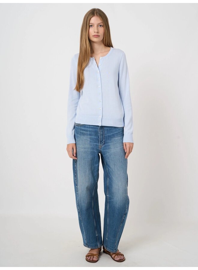 Basic cotton cardigan ocean