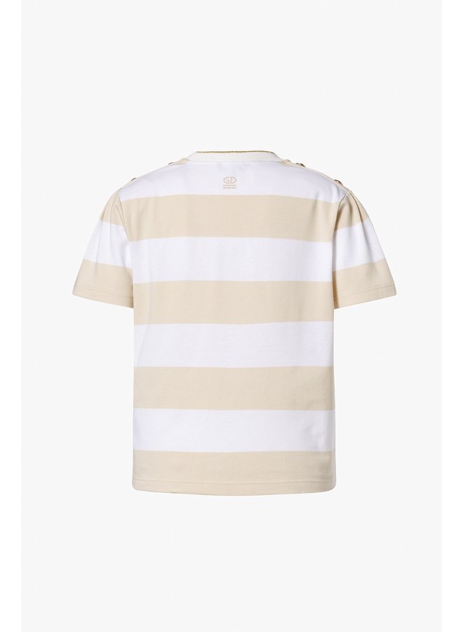 LIDO short sleeve top champagne/white