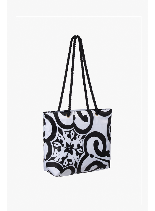 ISLAIRE shopper bag black/white