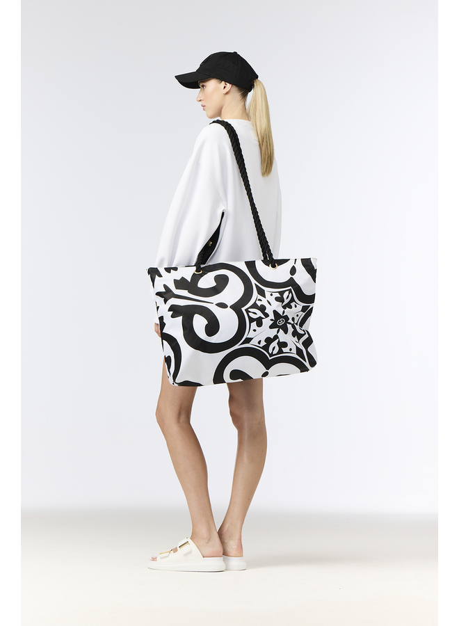 ISLAIRE shopper bag black/white