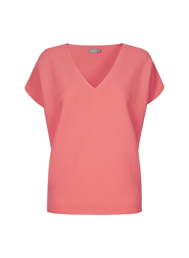 Cotton top V-hals Salmon