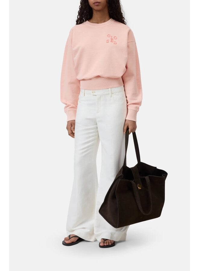 Basic crewneck sweater Peach pink