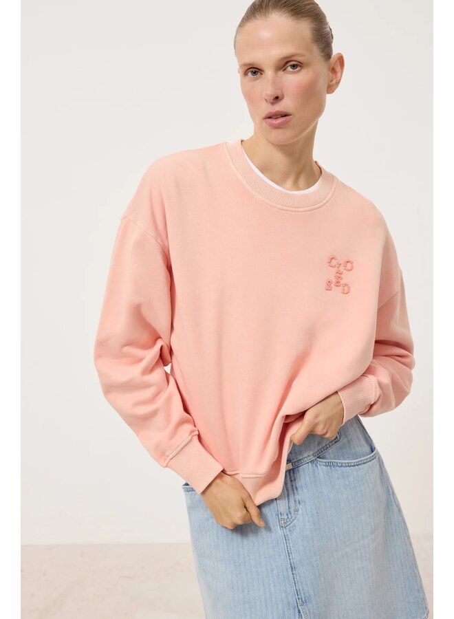 Basic crewneck sweater Peach pink