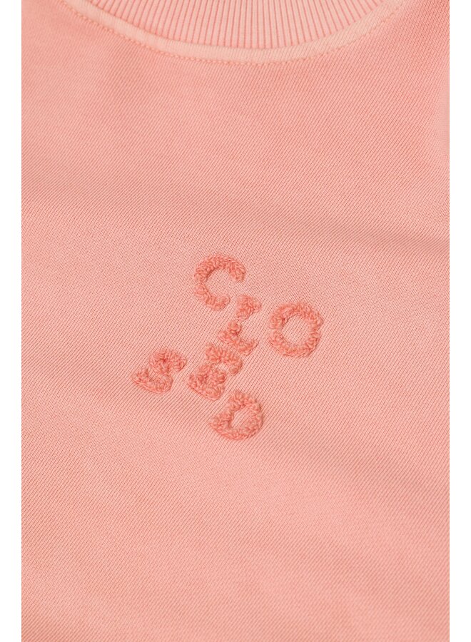 Basic crewneck sweater Peach pink