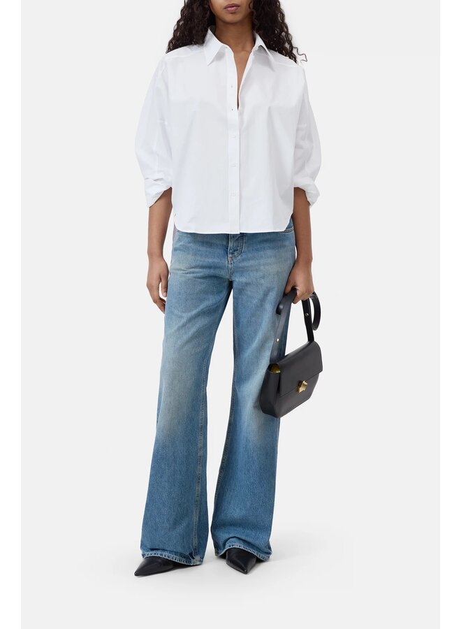 Gathered shirt white