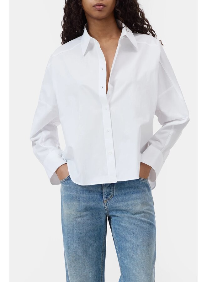 Gathered shirt white
