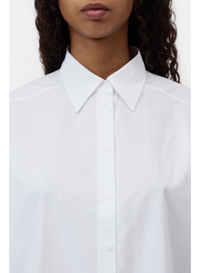 Gathered shirt white