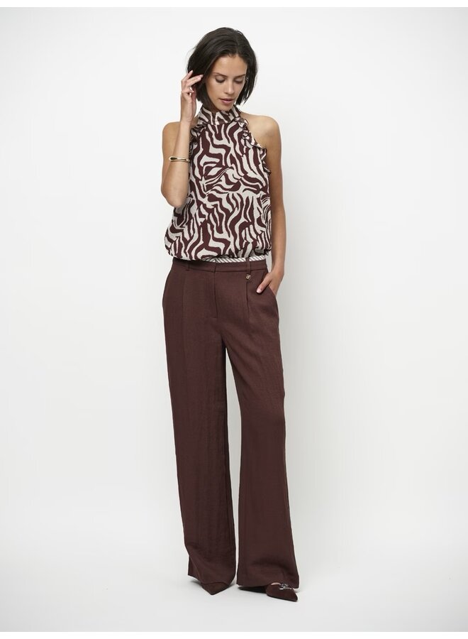 KENILA wide leg pants chocolate brown