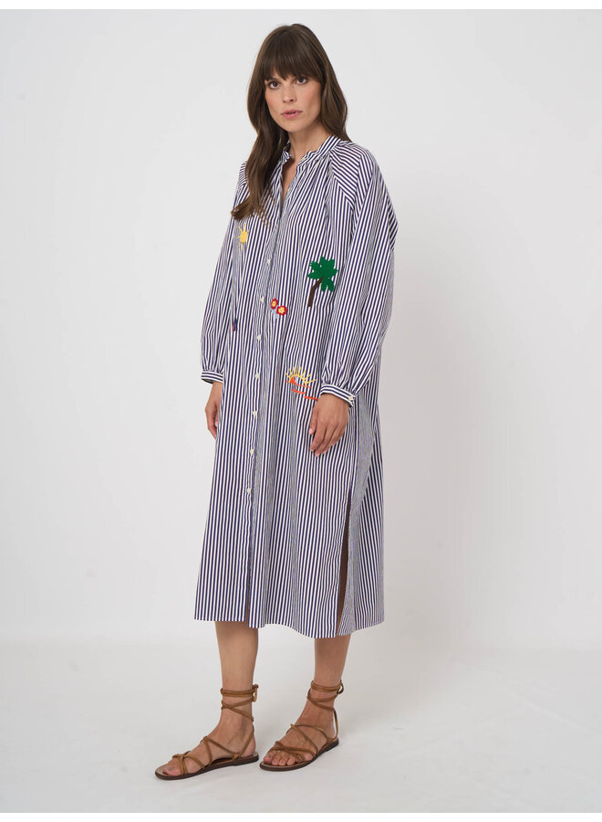 Long cotton dress amethyst