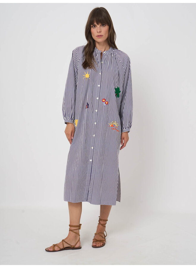 Long cotton dress amethyst