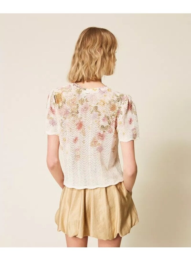Linen blend floral jumper