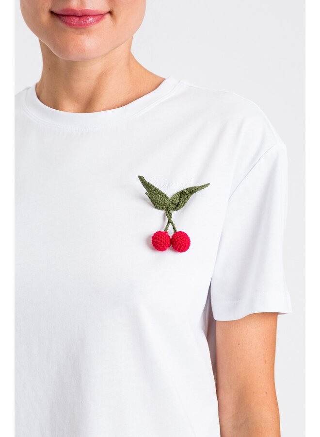 Knitted t-shirt optical white