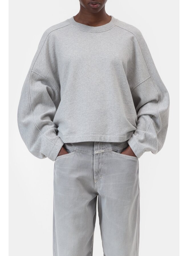 Gathered sweatshirt light grey melange