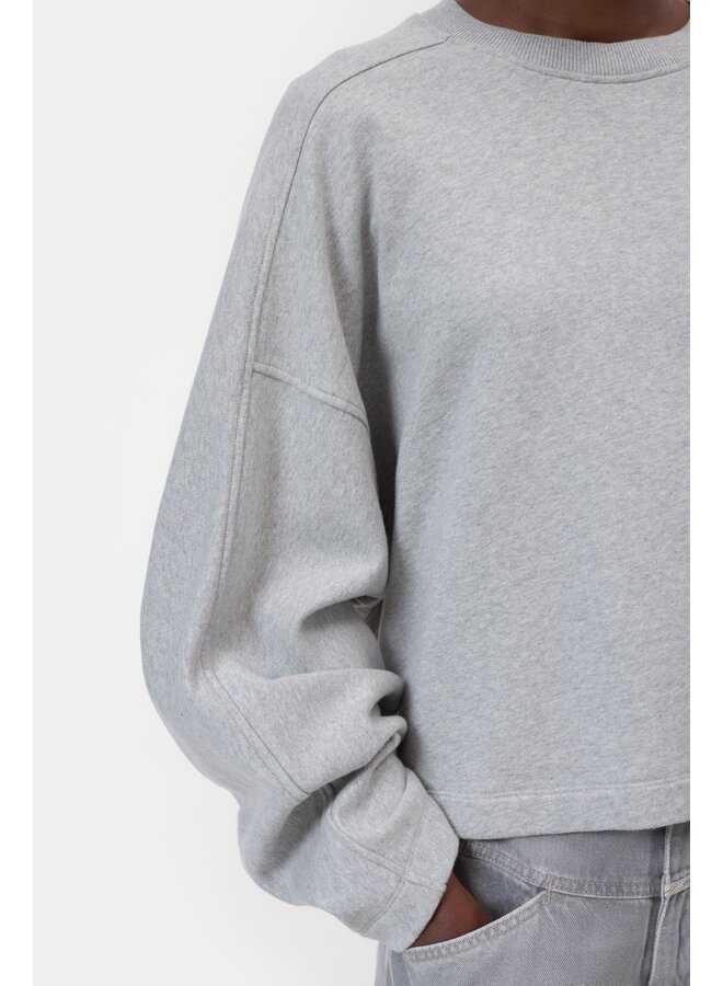 Gathered sweatshirt light grey melange