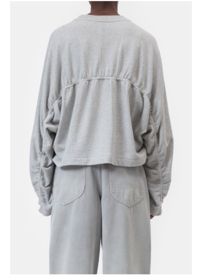 Gathered sweatshirt light grey melange