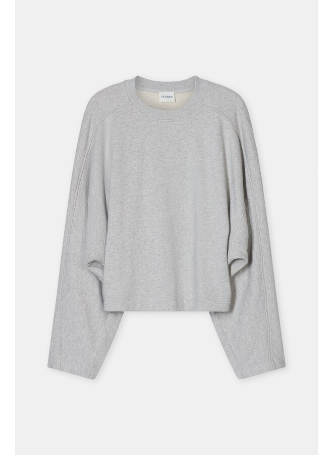Gathered sweatshirt light grey melange