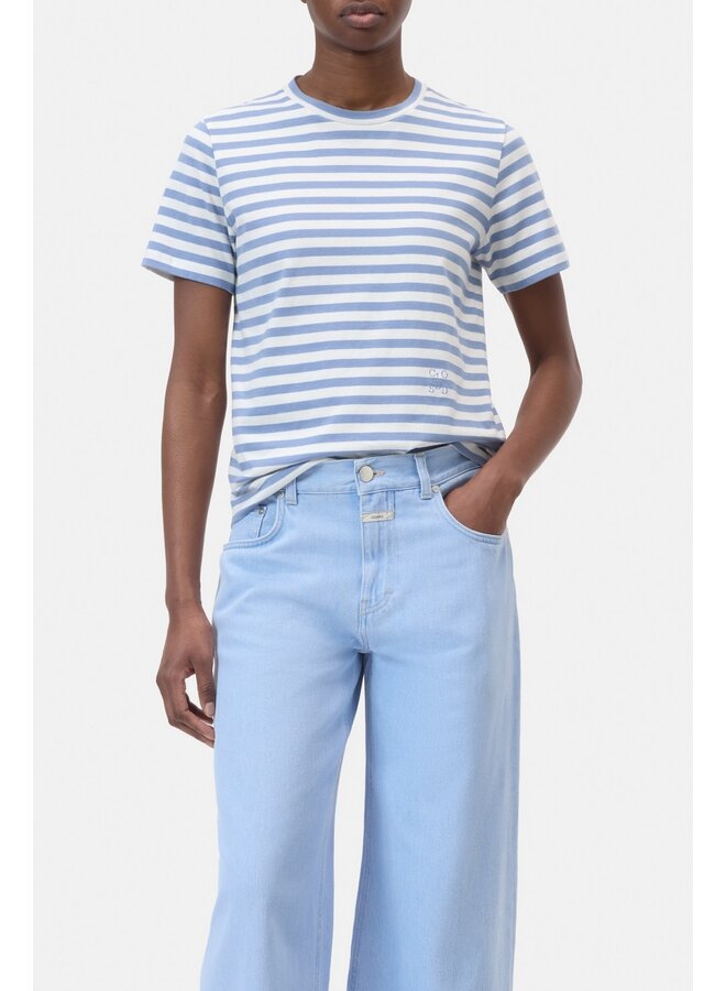 Basic t-shirt stripes Stone Blue