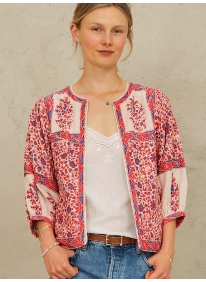 DELLA PRINT jacket red/navy