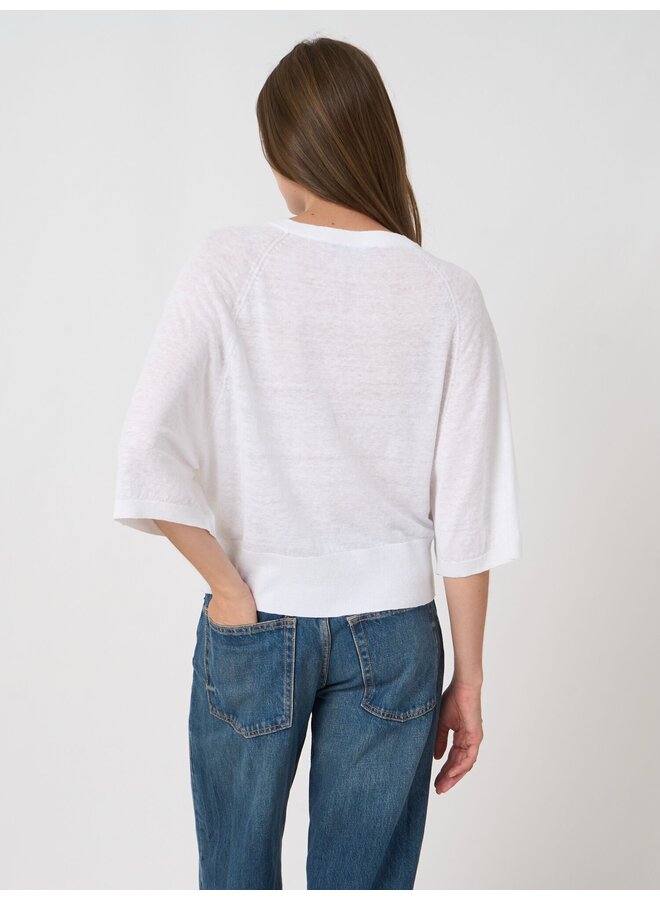 Linen sweater white