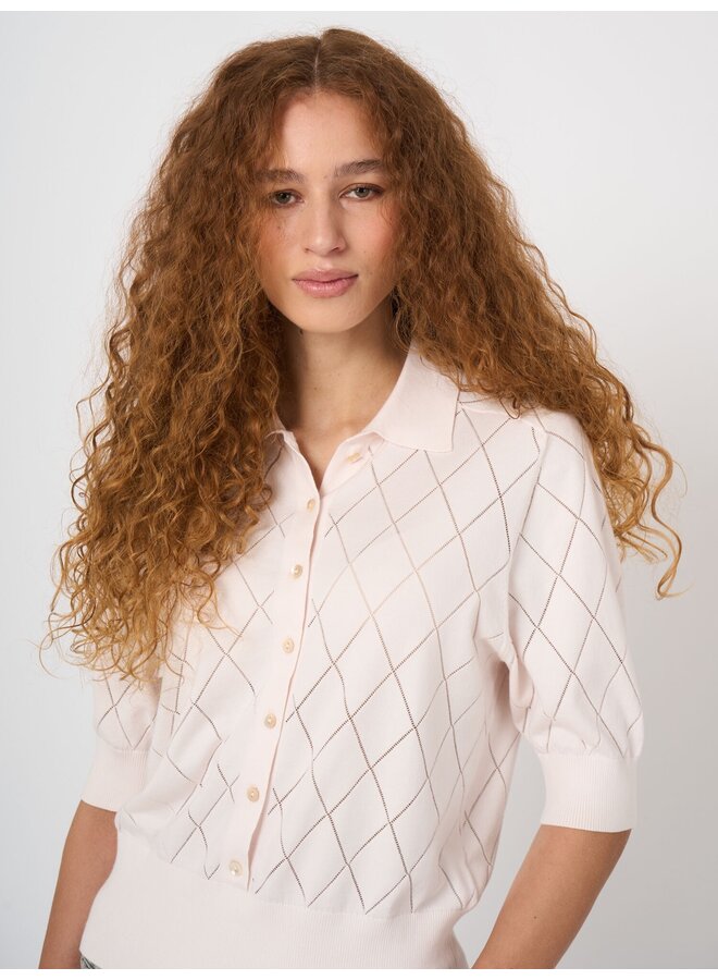 Cotton polo top gloss