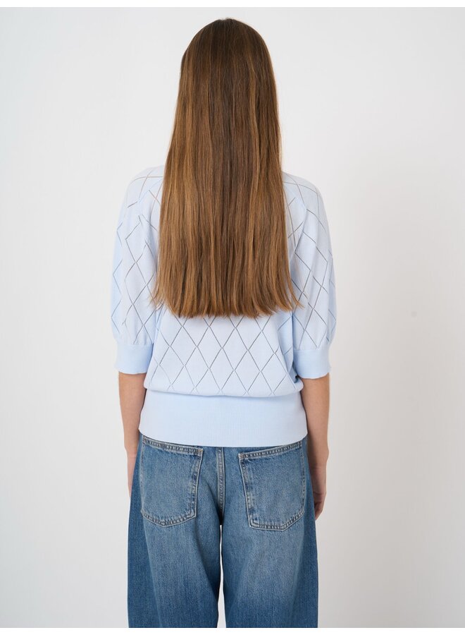 Cotton polo top ocean