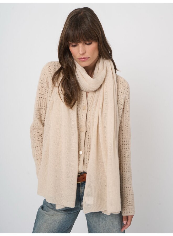 Cashmere scarf natural