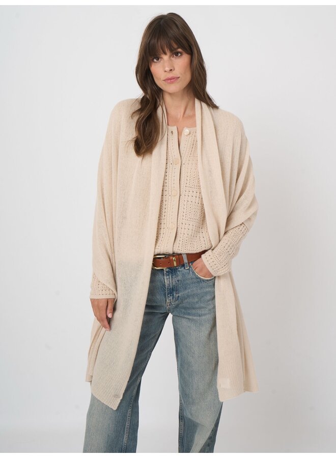 Cashmere scarf natural