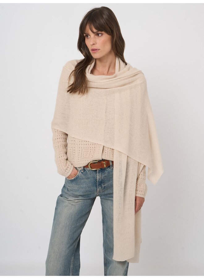 Cashmere scarf natural