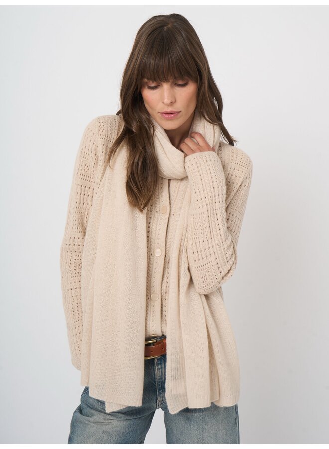 Cashmere scarf natural