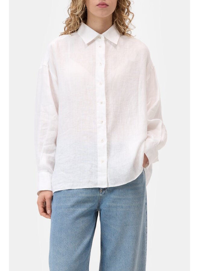 Linen cape shirt white
