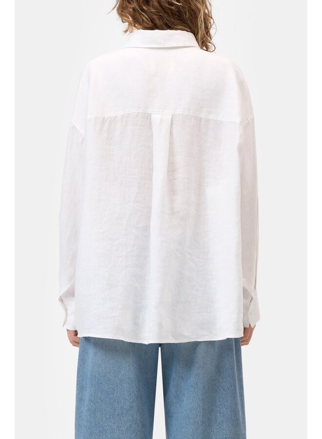 Linen cape shirt white