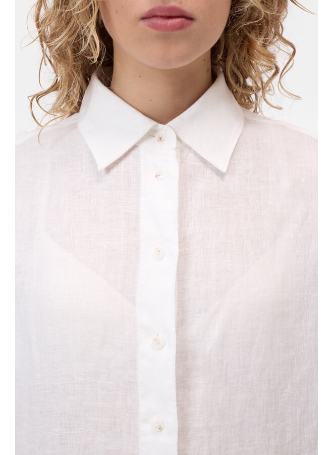 Linen cape shirt white