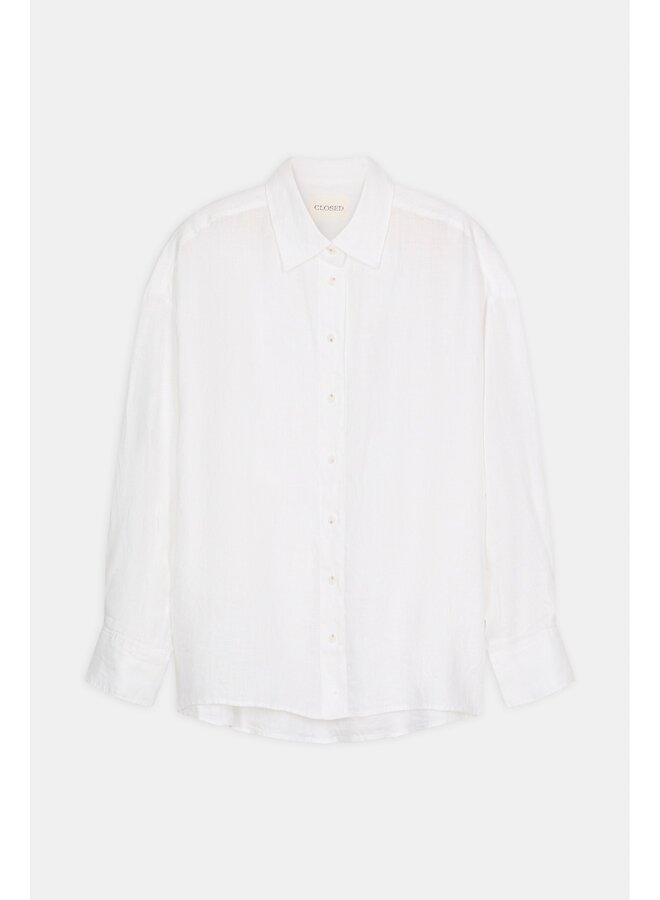 Linen cape shirt white