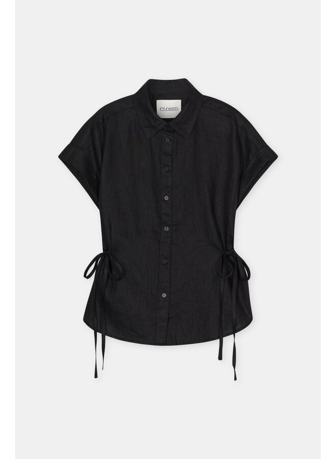 Linen waisted shirt black