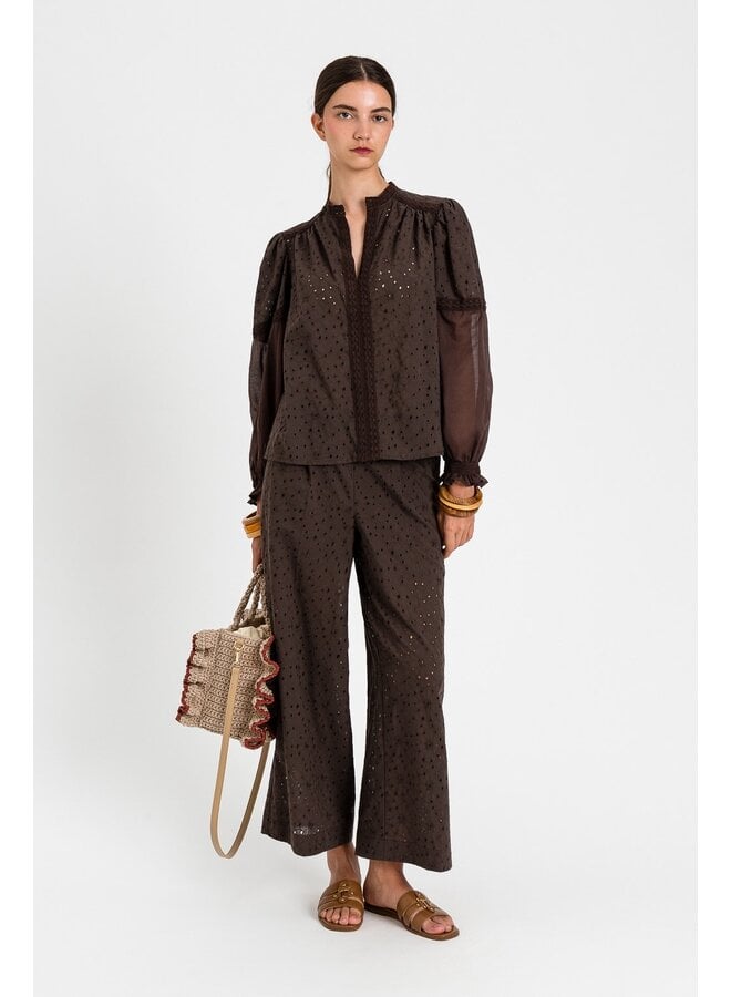 Woven blouse Coffee Liqueur