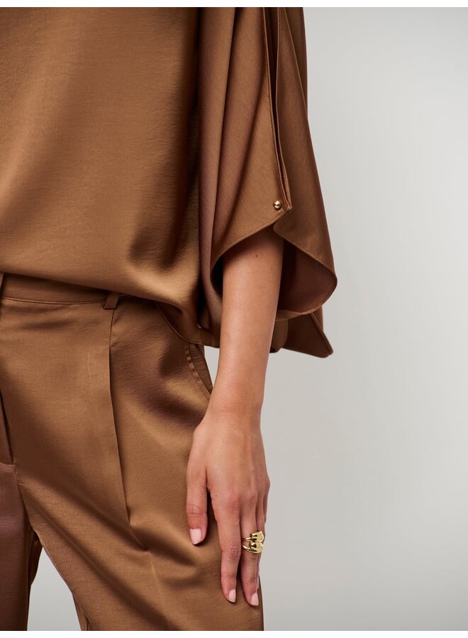 Satin smart pants JULES Mocha Mousse