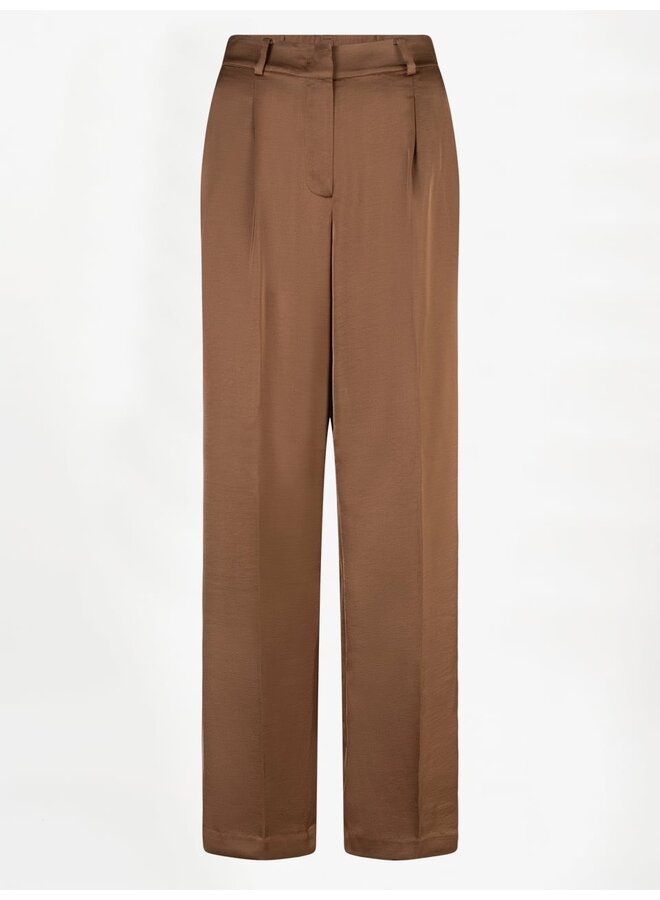 Satin smart pants JULES Mocha Mousse