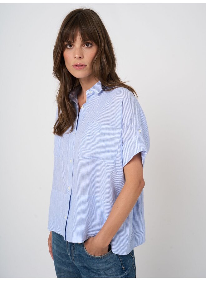 Linen blouse blue