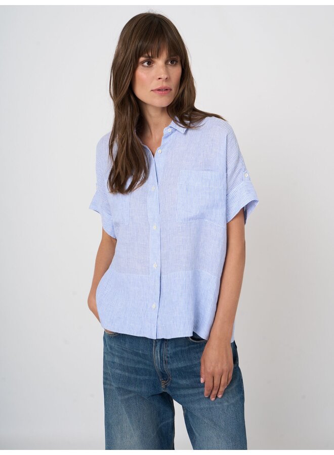 Linen blouse blue