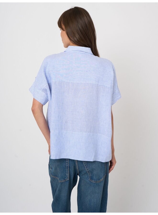 Linen blouse blue