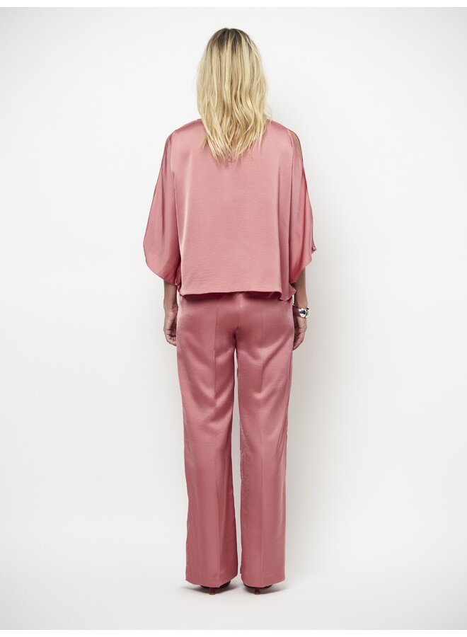 Satin smart pants JULES Coral Blush